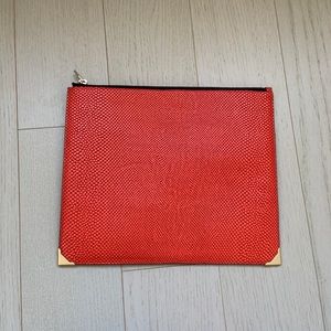 Alexander Wang Orange Leather Clutch 9.5 X 11 Inch